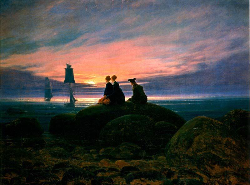 Caspar David Friedrich Moonrise Over the Sea oil painting image